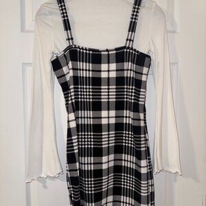 Plaid Black and White Dress